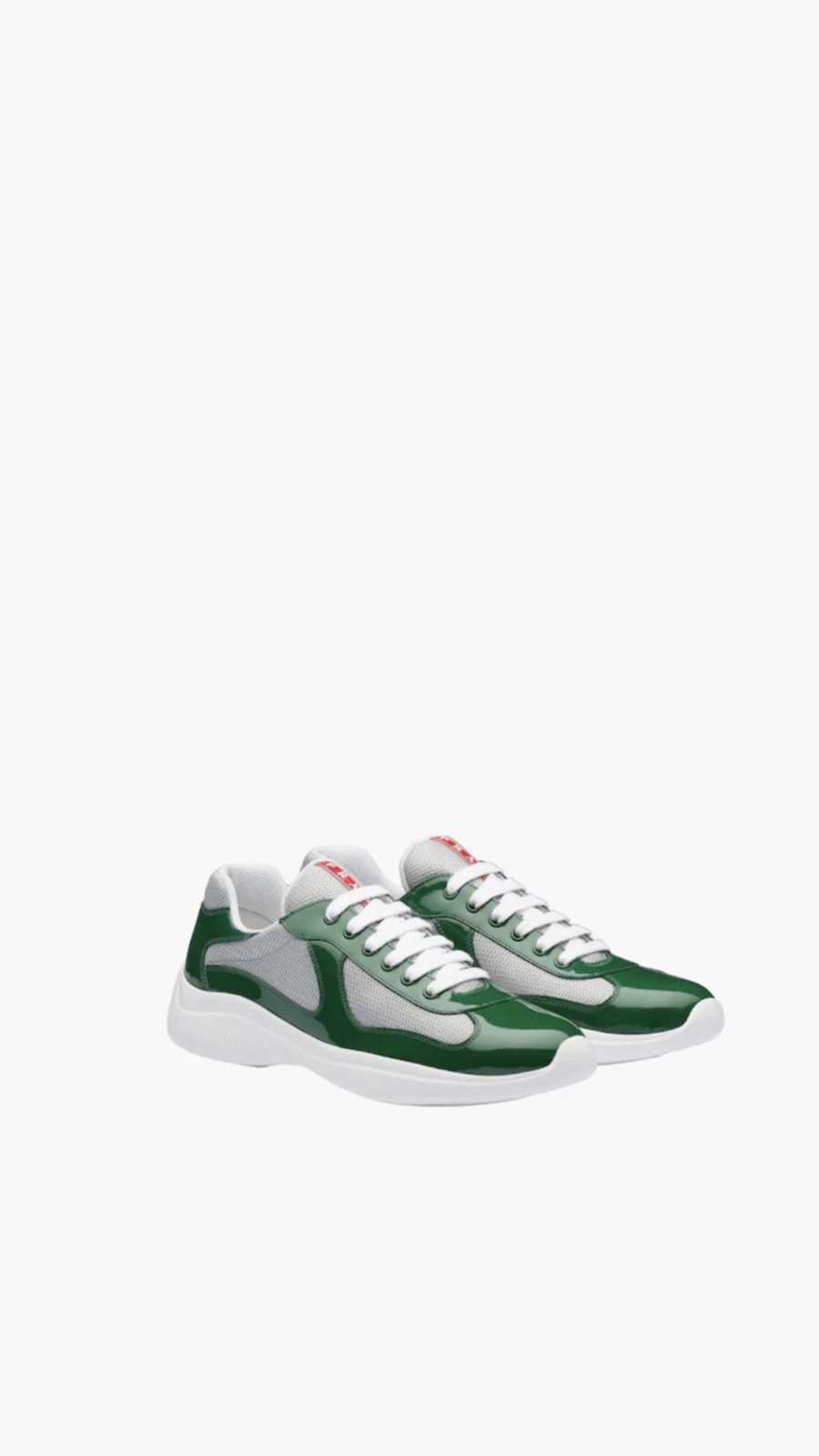 Prada America's Cup - Green Patent/ White Mesh — Sneakers